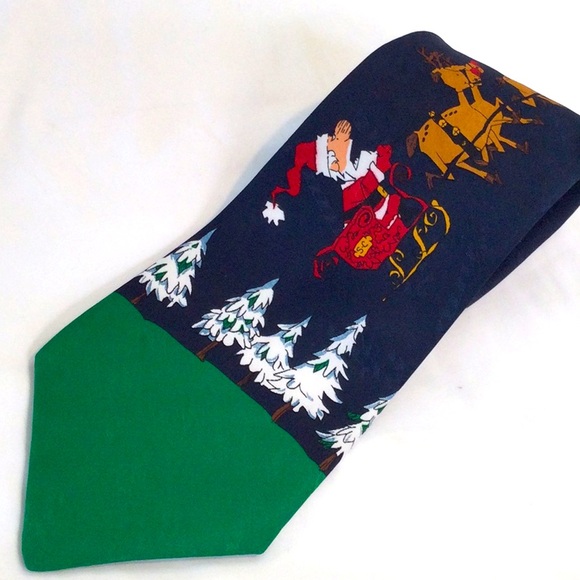 Hallmark Santa Claus and reindeer necktie. - Picture 1 of 7